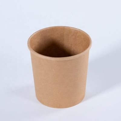 Saladas Sopa de papel Kraft Taça/ recipiente de alimentos com tampa Taça descartável