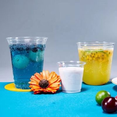 500 ml de Copo de Iogurte de Fundo Redondo de Plástico de PLA descartável de calibre 96 Biodegradável Copo em Forma de U