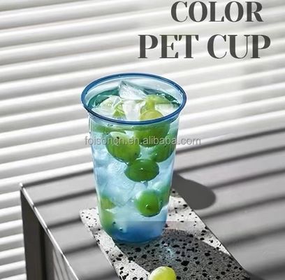 Copo de recipiente de smoothie colorido RPET 16 Oz para batidos e sucos