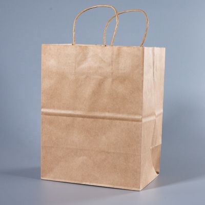 Customize o seu próprio logotipo Flexo Impresso Manuseio de Patch Kraft Saco de papel para comida rápida