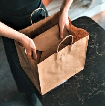 Saco de compras de papel Kraft de base larga e marrom extra grande para soluções de embalagem personalizadas