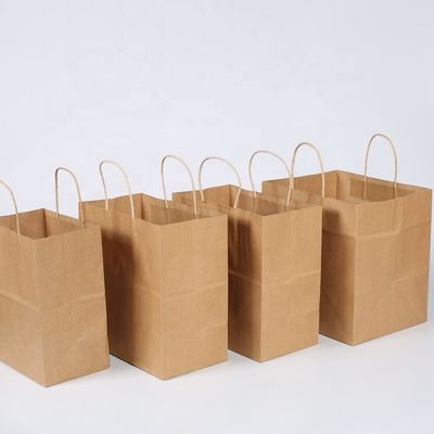 Customize o seu próprio logotipo Flexo Impresso Manuseio de Patch Kraft Saco de papel para comida rápida