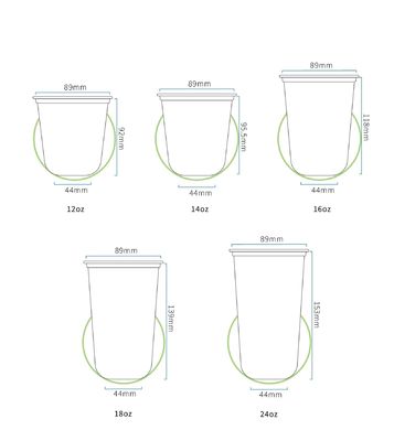 16 OZ Logotipo personalizado impresso em forma de U PET/RPET Beverage Cup para sorvete compostável