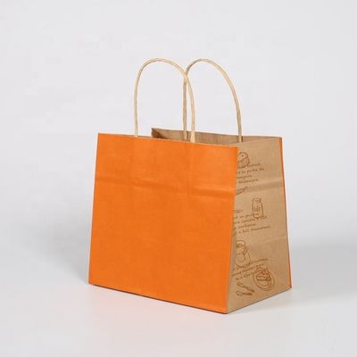 Customize o seu próprio logotipo Flexo Impresso Manuseio de Patch Kraft Saco de papel para comida rápida