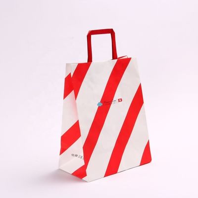 Customize o seu próprio logotipo Flexo Impresso Manuseio de Patch Kraft Saco de papel para comida rápida