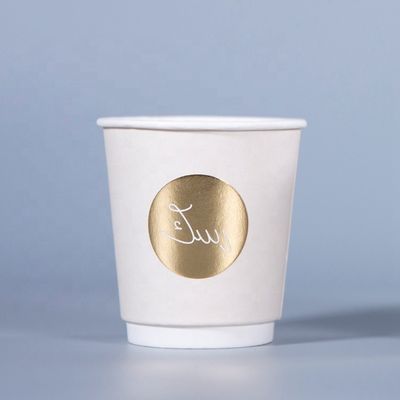 Taças de café de papel descartáveis personalizadas com tampa 16 oz