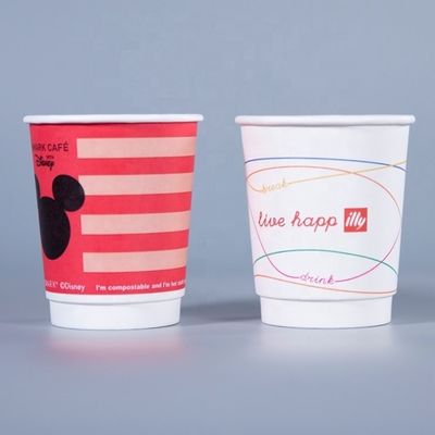 Taças de café de papel descartáveis personalizadas com tampa 16 oz