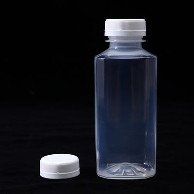 250ml 350ml 500ml PP plástico resistente ao calor garrafas de bebida quadradas com tampa OEM/ODM