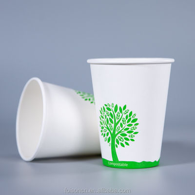 Copo de papel de parede único para bebidas quentes descartável e fabricado a partir de papel de qualidade alimentar