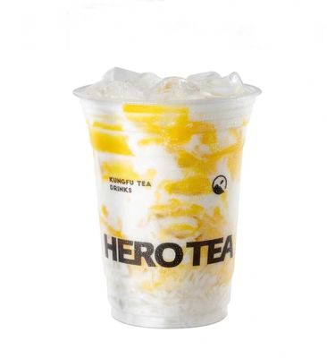 Copo PLA biodegradável sem plástico para beber café Boba com tampa para lojas de smoothie