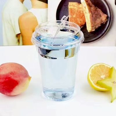 Copo PLA biodegradável sem plástico para beber café Boba com tampa para lojas de smoothie