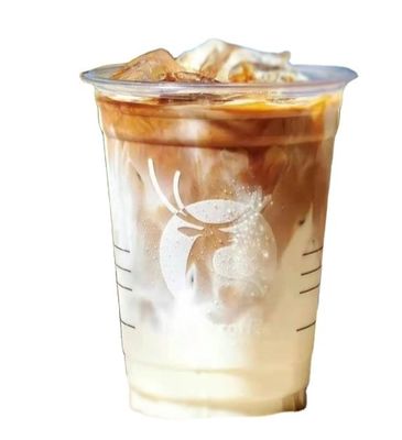 Copo PLA biodegradável sem plástico para beber café Boba com tampa para lojas de smoothie