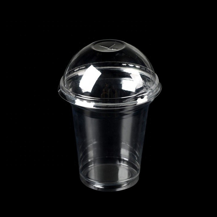 Calibre 95 Transparente PLA Copo de plástico descartável com tampa de cúpula 20oz 16oz 12oz 9oz