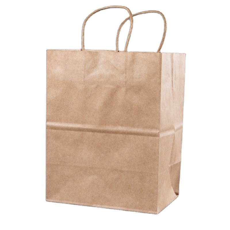Customize o seu próprio logotipo Flexo Impresso Manuseio de Patch Kraft Saco de papel para comida rápida